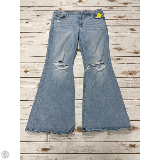 Jeans Flared By American Eagle In Blue Denim, Size: 14
