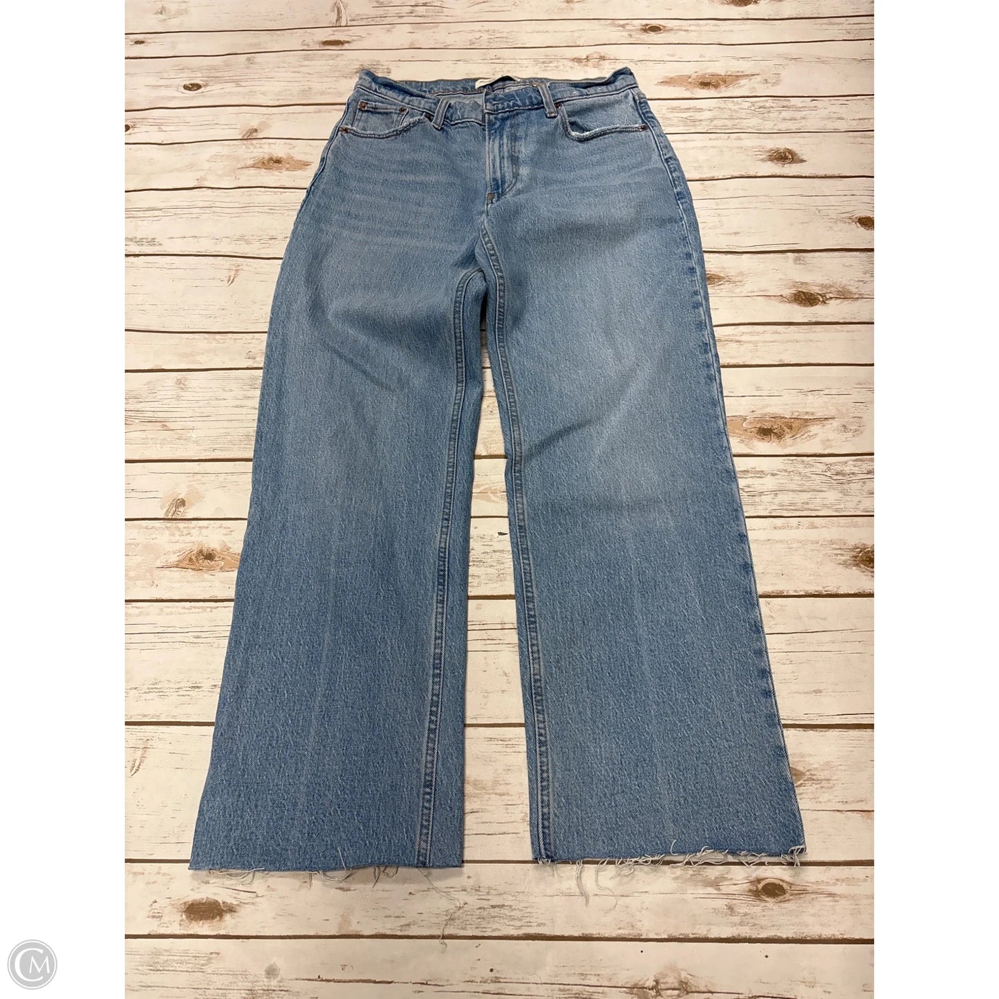 Jeans Straight By Abercrombie And Fitch In Blue Denim, Size: 4