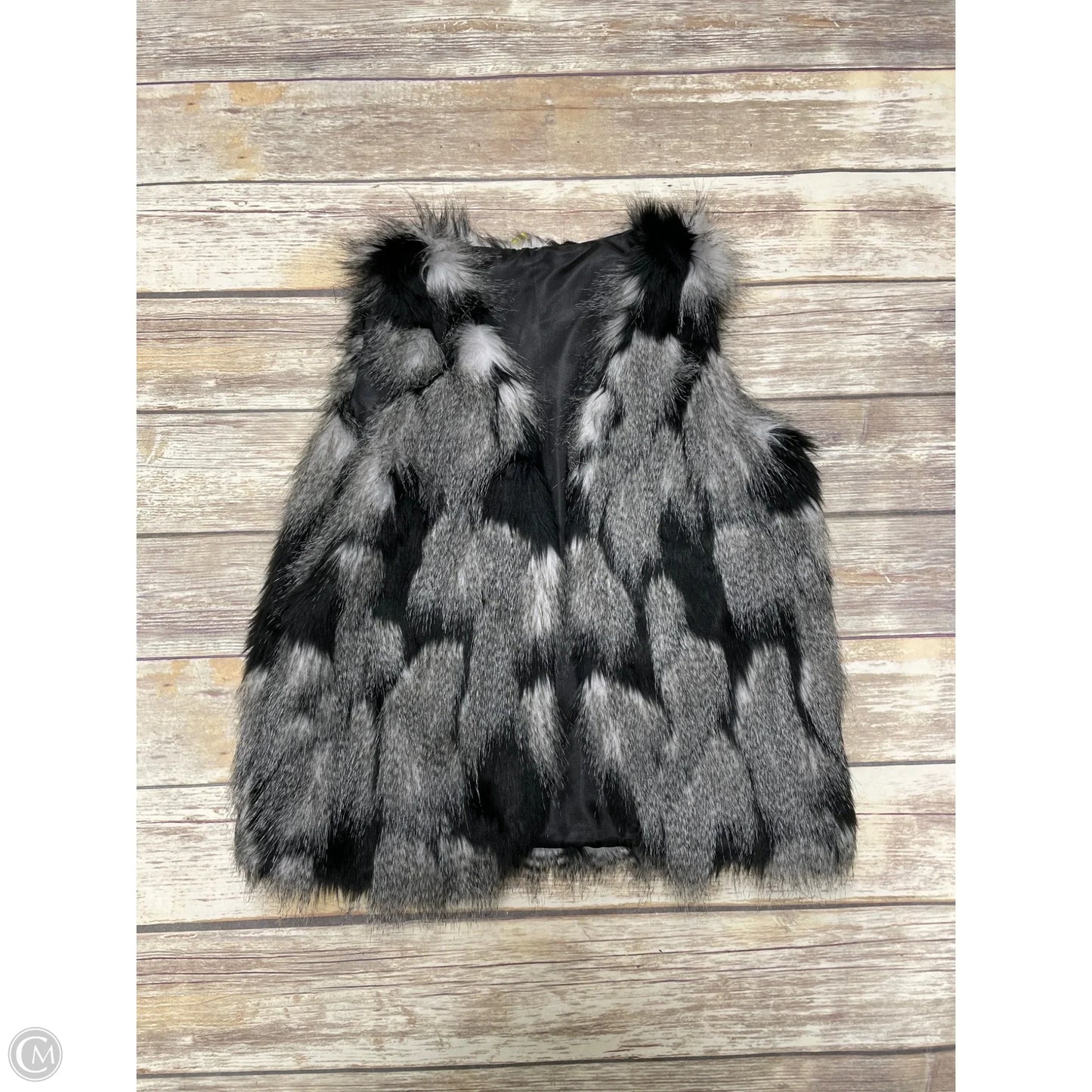 Vest Faux Fur & Sherpa By Cme In Grey, Size: M
