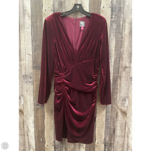 Dress Party Midi By Vince Camuto In Maroon, Size: L