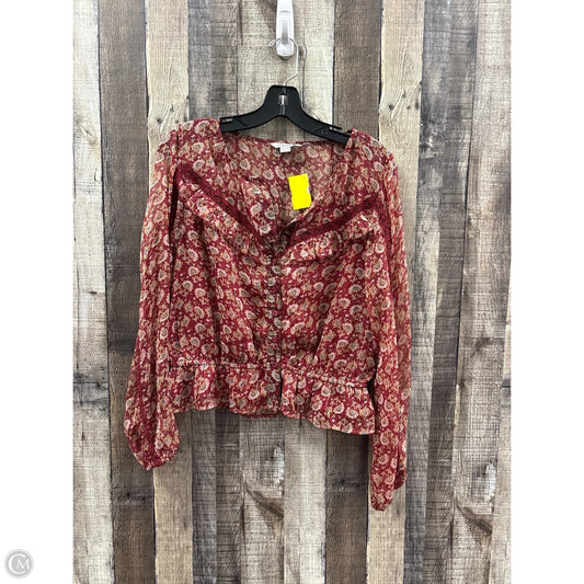 Top Long Sleeve By American Eagle In Red, Size: M