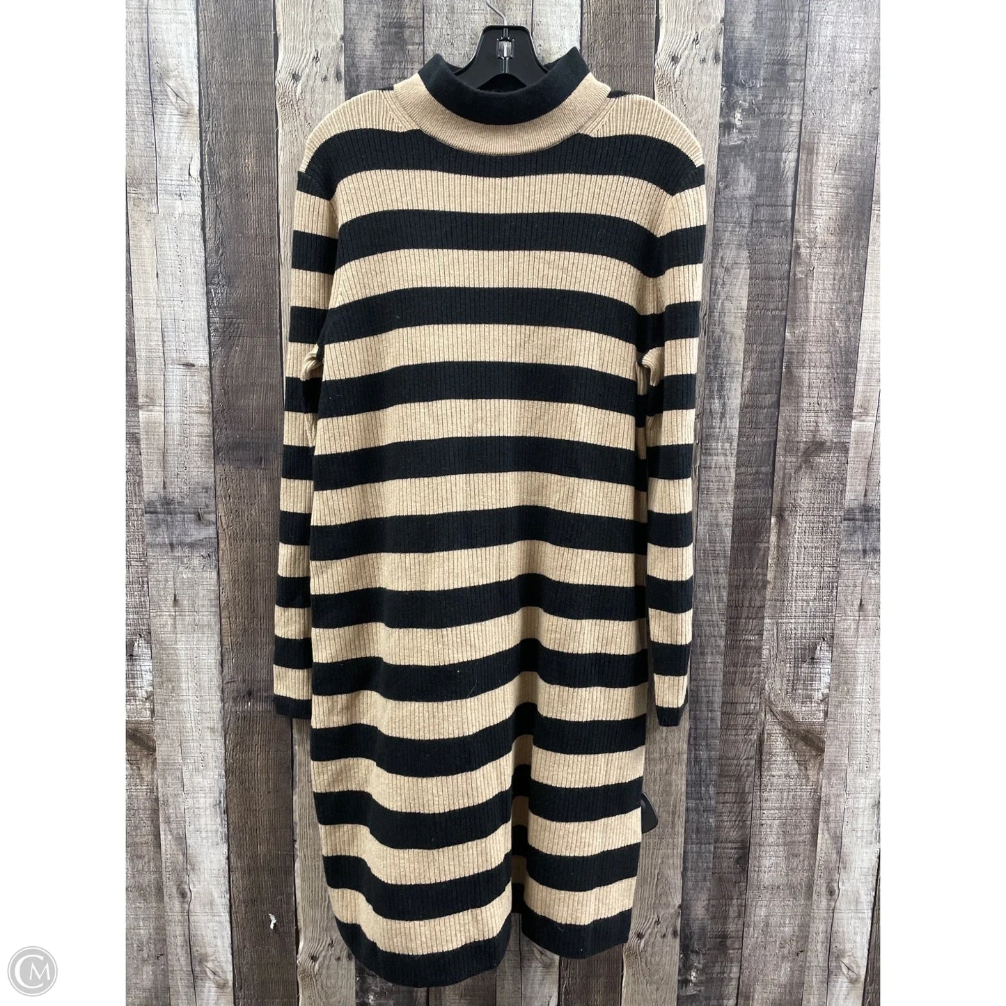 Dress Sweater By J. Crew In Black & Tan, Size: Xl