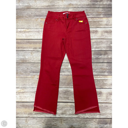 Jeans Straight By Cabi In Red, Size: 4