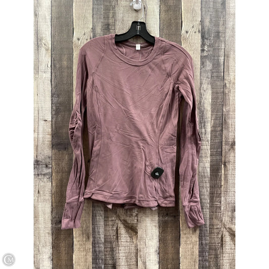 Athletic Top Long Sleeve Crewneck By Lululemon In Purple, Size: 6
