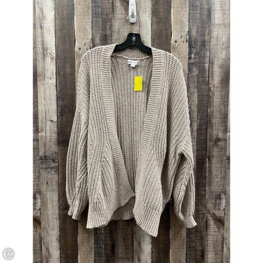 Sweater Cardigan By Ava & Viv In Tan, Size: 1x