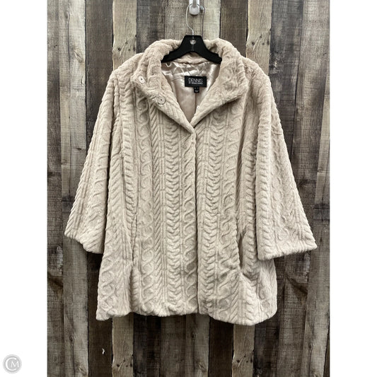Coat Faux Fur & Sherpa By Dennis Basso Qvc In Beige, Size: Xl