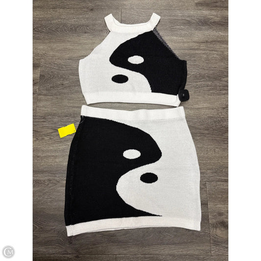 Skirt Set 2pc By Cmf In Black & White, Size: Xl