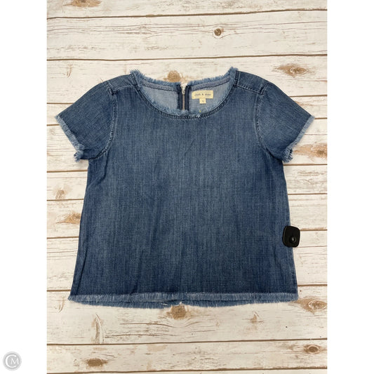 Top Short Sleeve By Cloth & Stone In Blue Denim, Size: S
