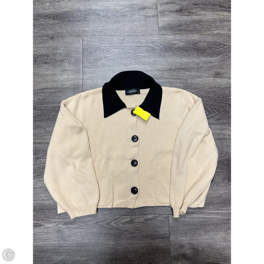 Sweater Cardigan By Cider In Black & Cream, Size: M