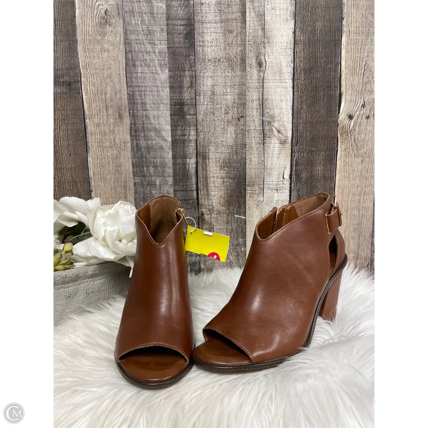 Sandals Heels Block By Vince Camuto In Brown, Size: 8.5