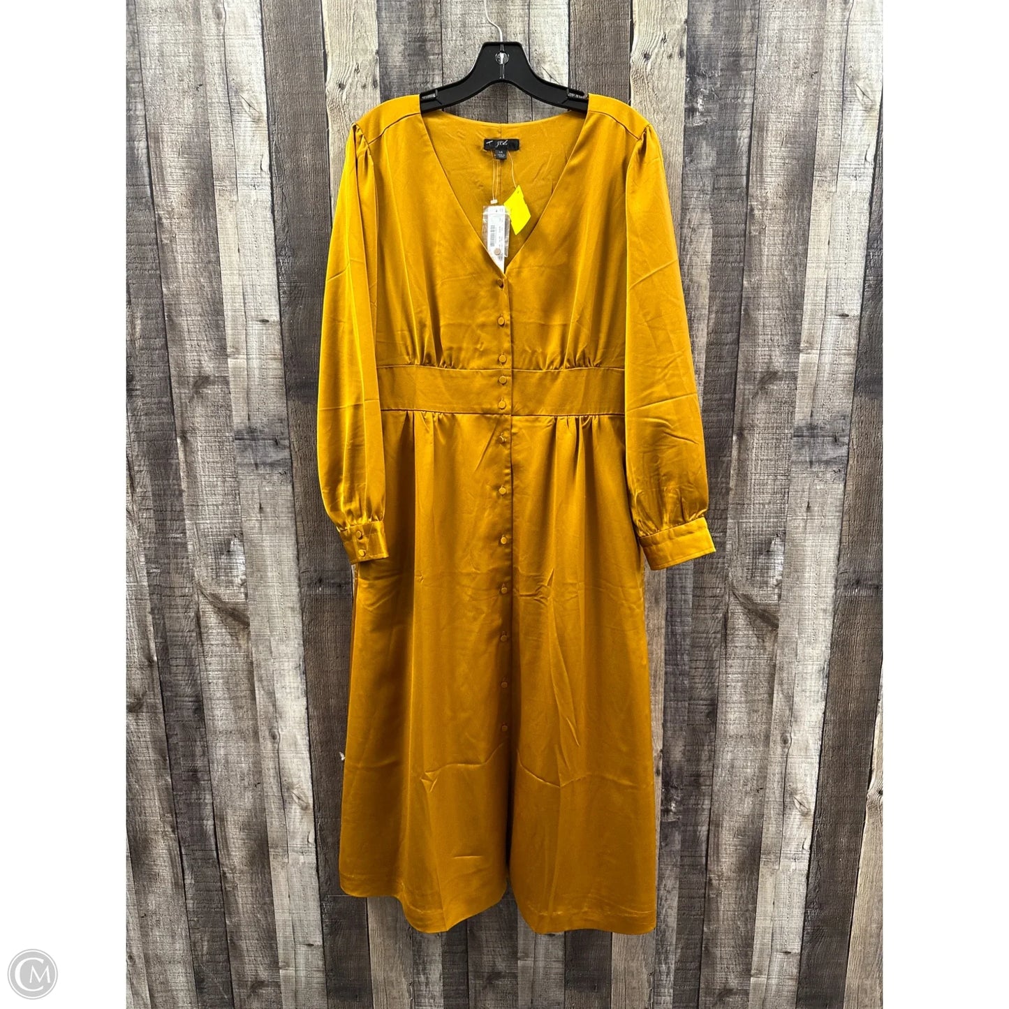 Dress Casual Maxi By J. Crew In Gold, Size: L