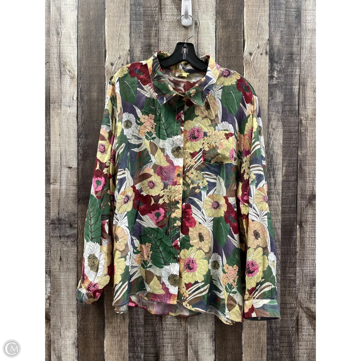Top Long Sleeve By Pol In Floral Print, Size: S