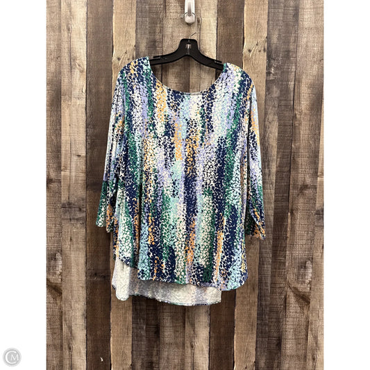 Top 3/4 Sleeve By Philosophy In Multi-colored, Size: 2x