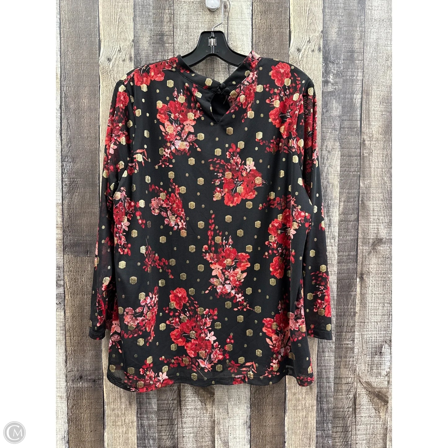 Top Long Sleeve By Nine West In Multi-colored, Size: Xl