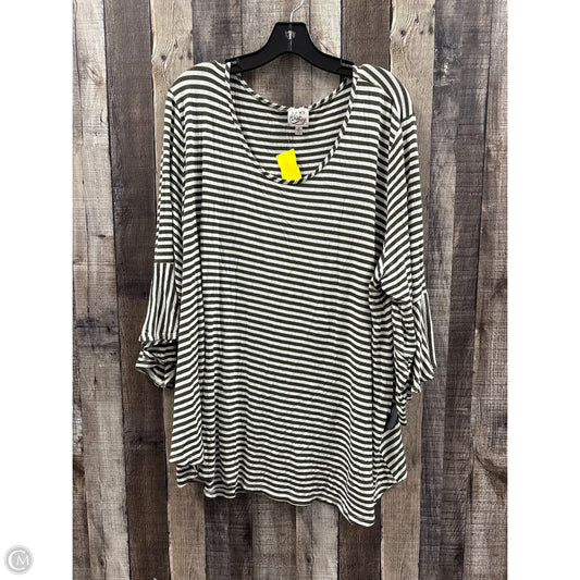 Top 3/4 Sleeve By Como Vintage In Striped Pattern, Size: 3x