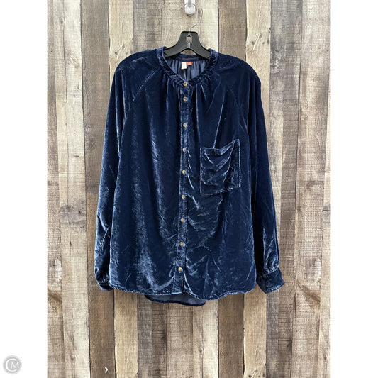 Top Long Sleeve By Pilcro In Blue, Size: Xl