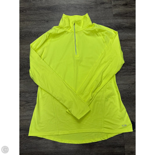 Athletic Top Long Sleeve Collar By Champion In Yellow, Size: L