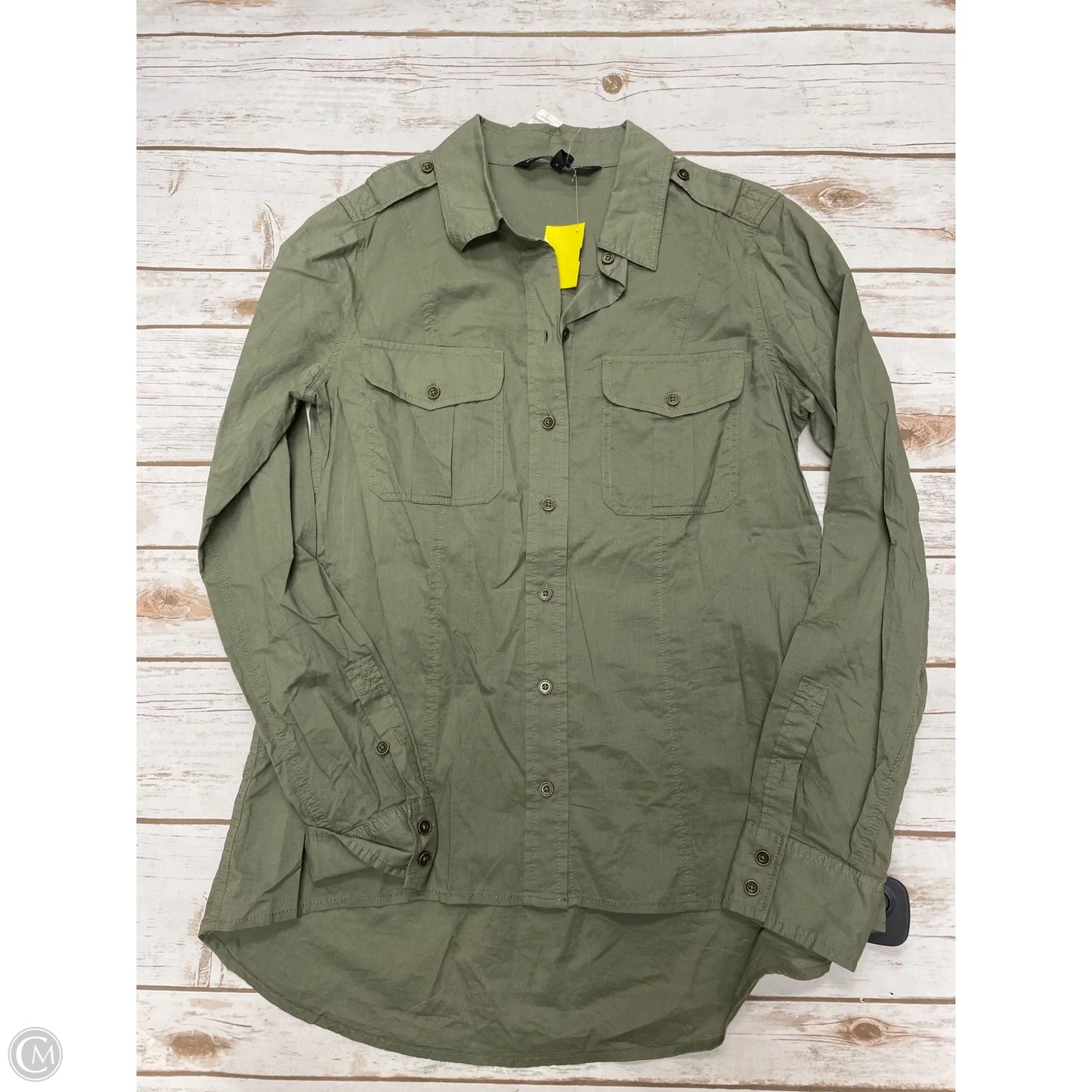 Top Long Sleeve By White House Black Market In Green, Size: Xs