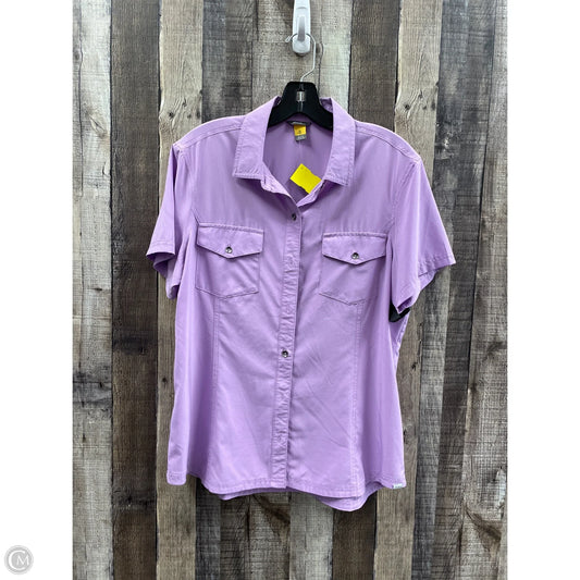 Athletic Top Short Sleeve By Eddie Bauer In Purple, Size: L