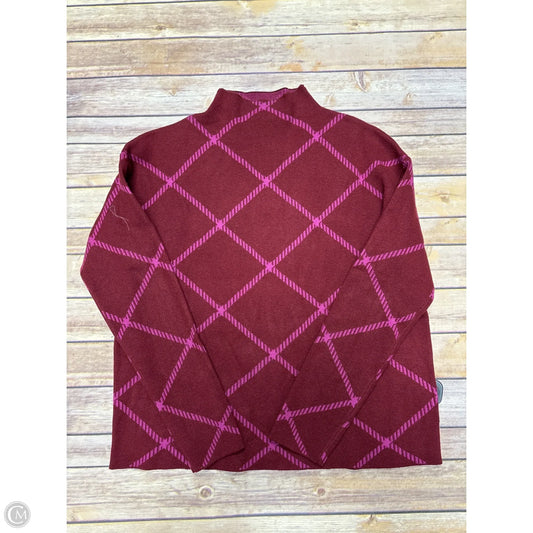 Sweater By Tahari In Maroon, Size: L