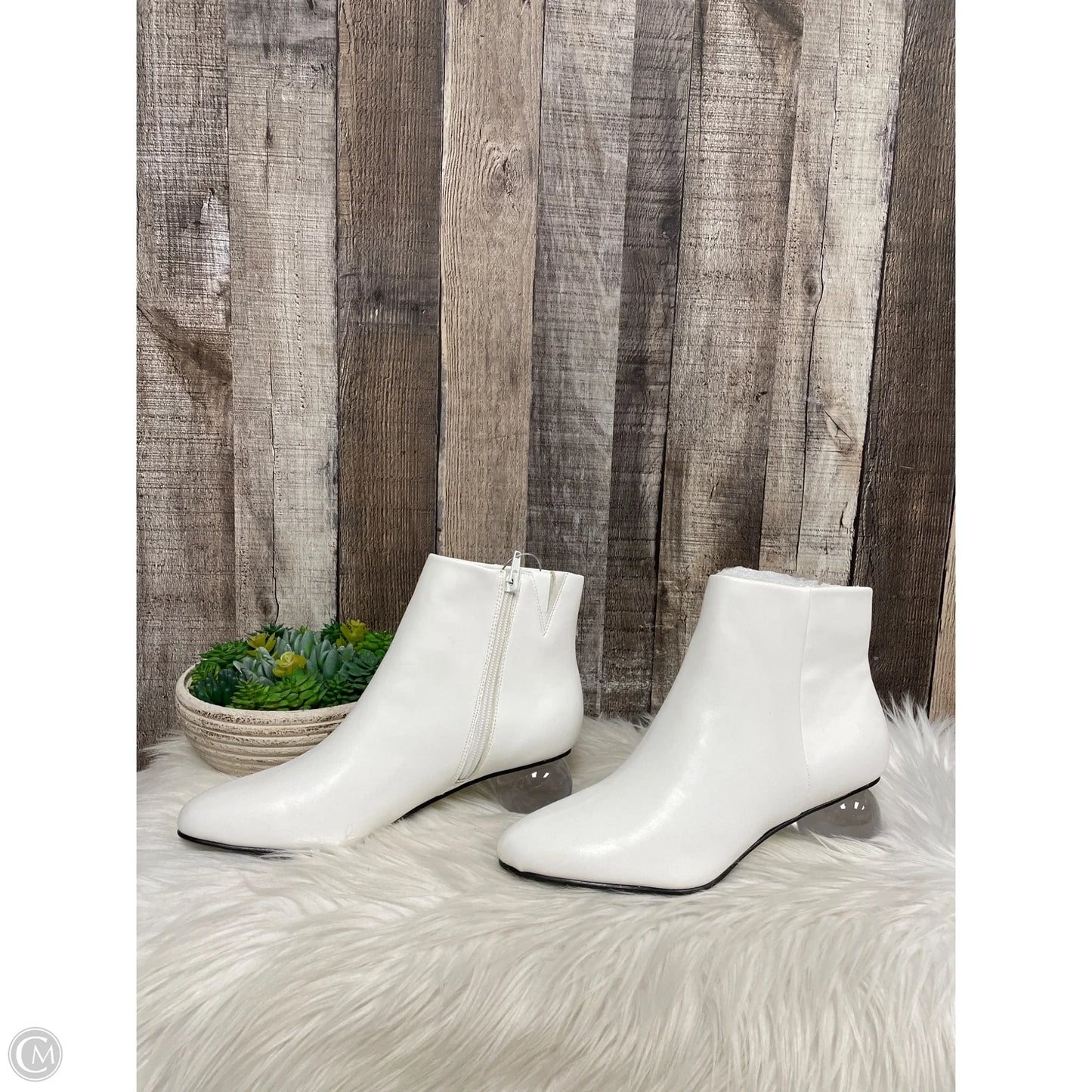Boots Ankle Heels By Bar Iii In White, Size: 7.5