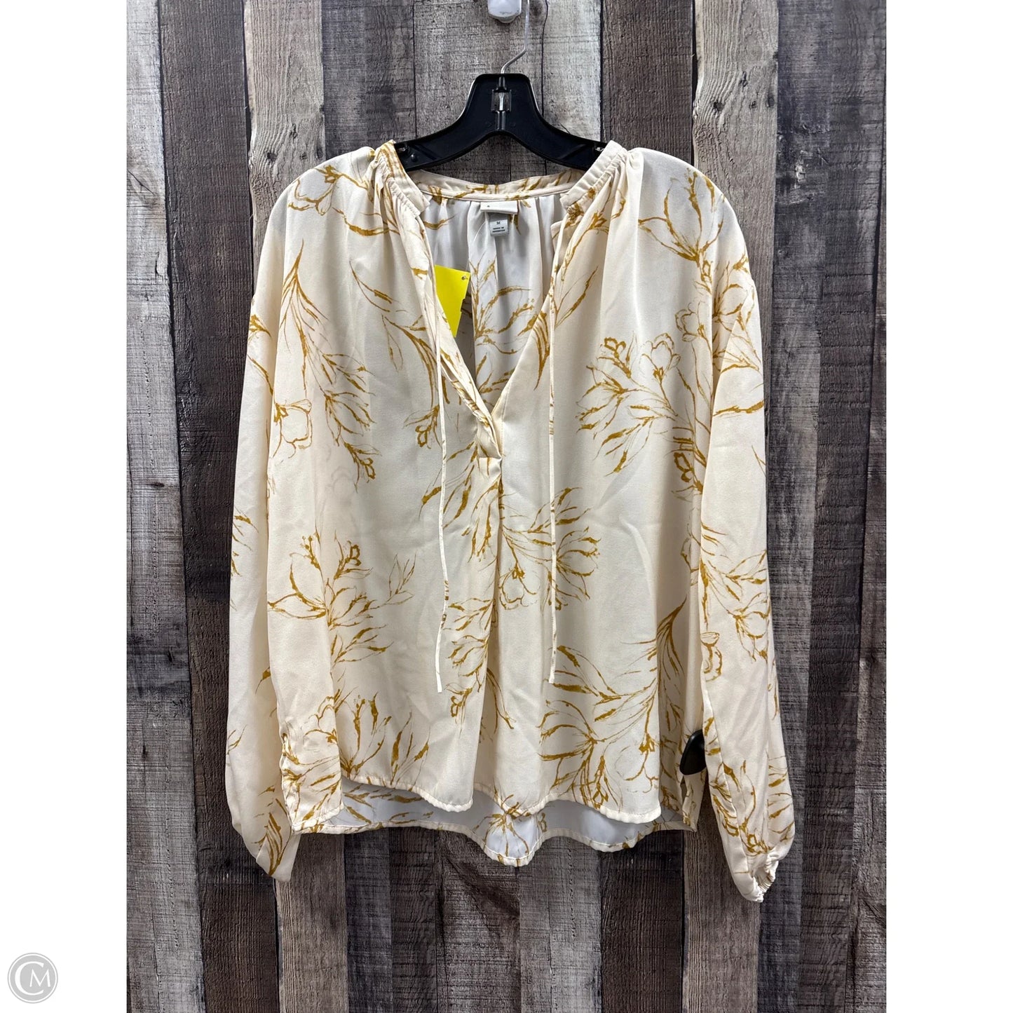 Top Long Sleeve By A New Day In Cream, Size: M