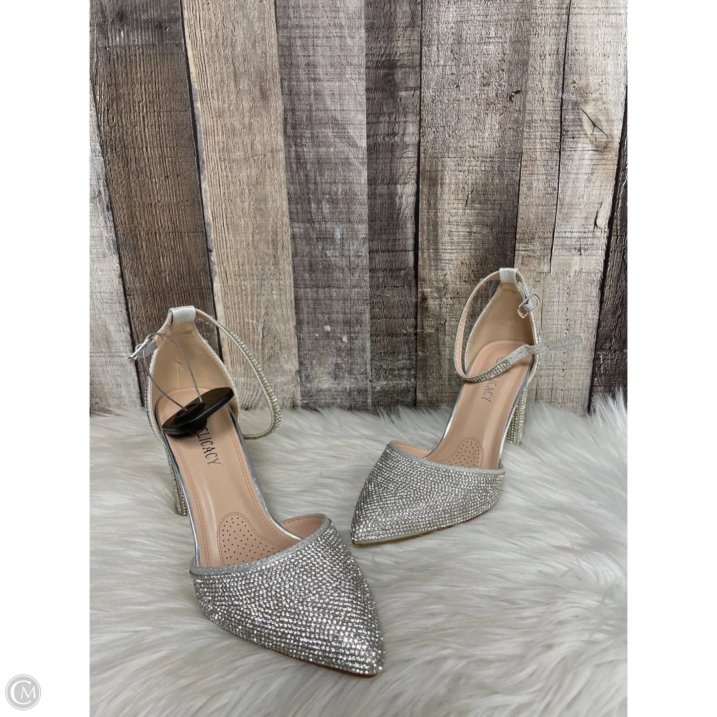 Shoes Heels Block By Cme In Silver, Size: 6