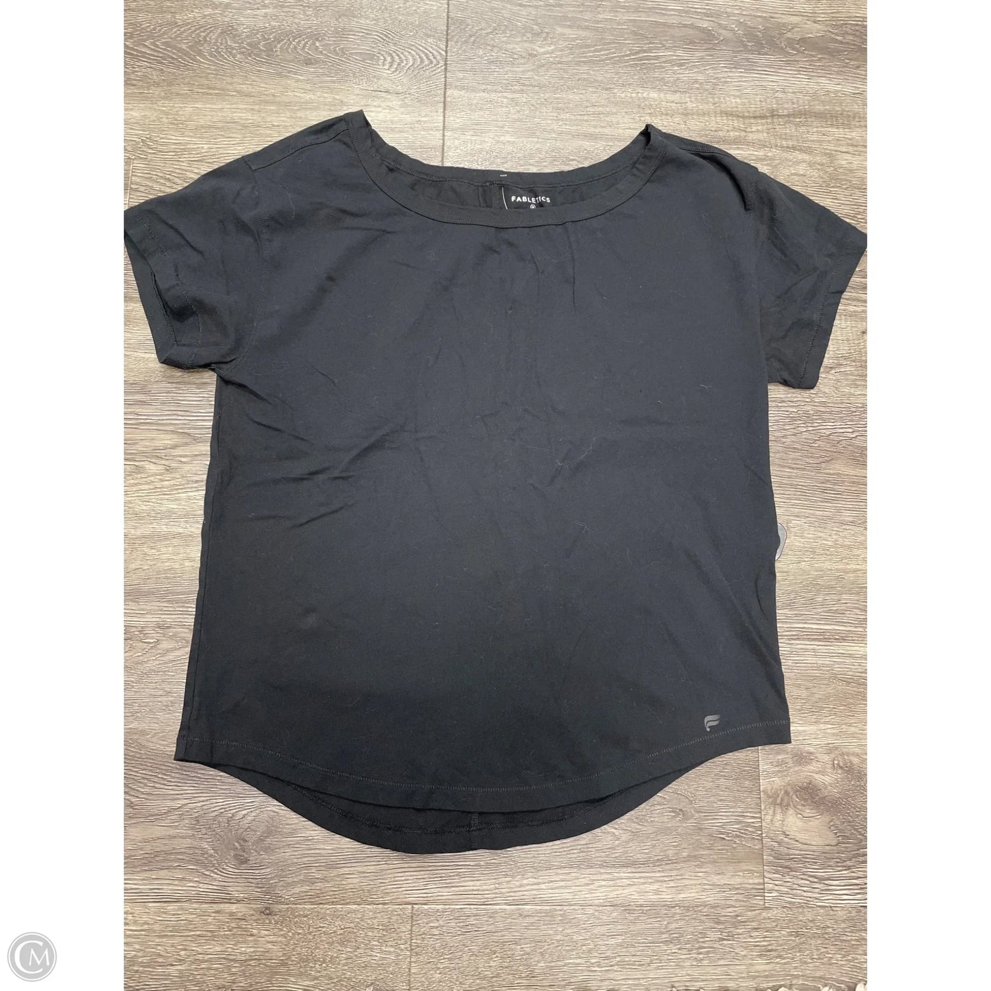 Athletic Top Short Sleeve By Fabletics In Black, Size: M
