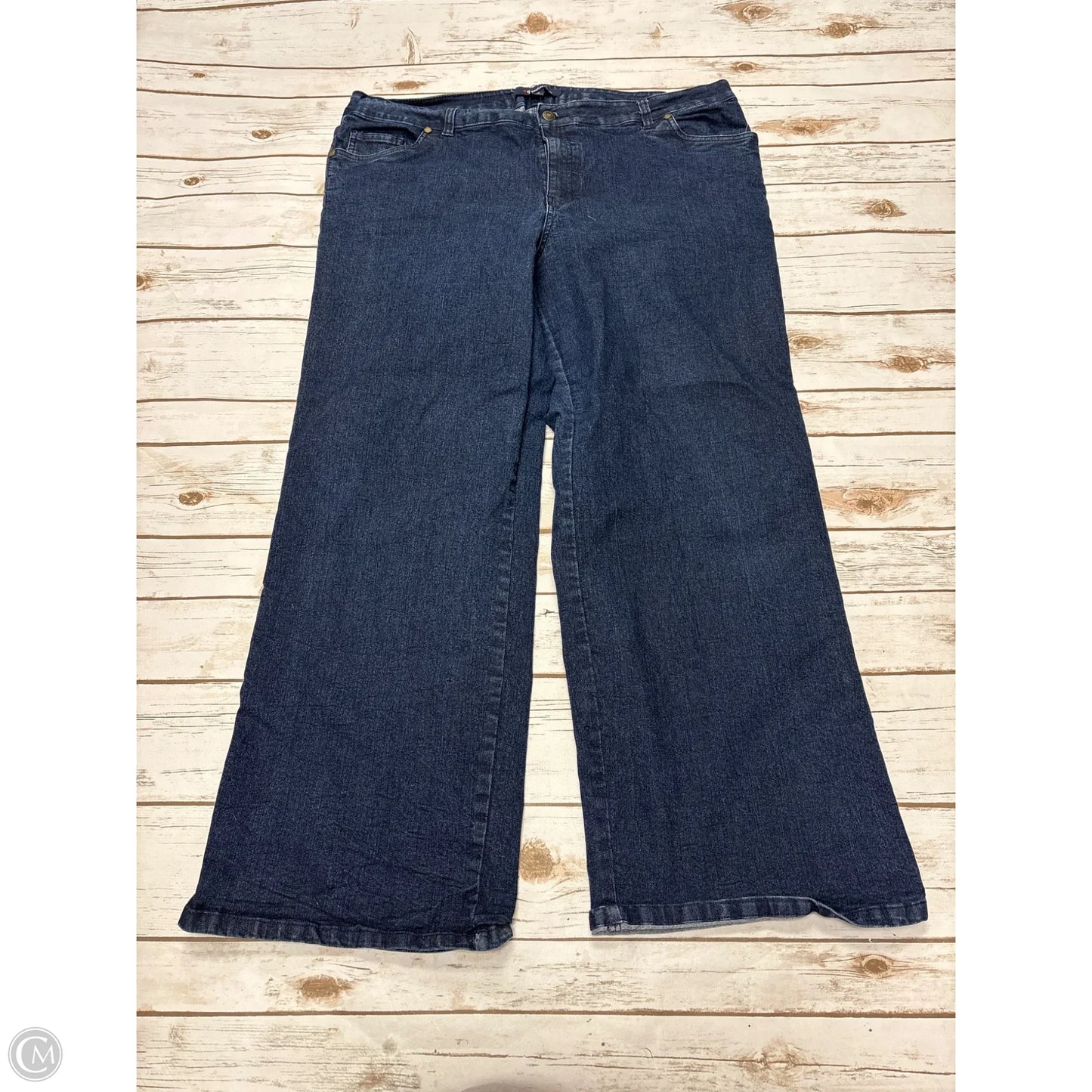 Jeans Straight By Denim 24/7 In Blue Denim, Size: 22