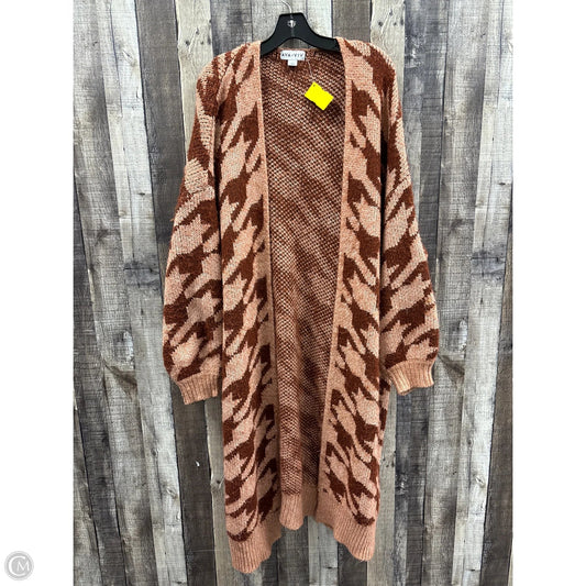 Sweater Cardigan By Ava & Viv In Pink & Red, Size: 2x