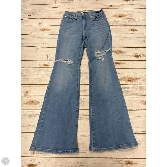 Jeans Flared By Levis In Blue Denim, Size: 0