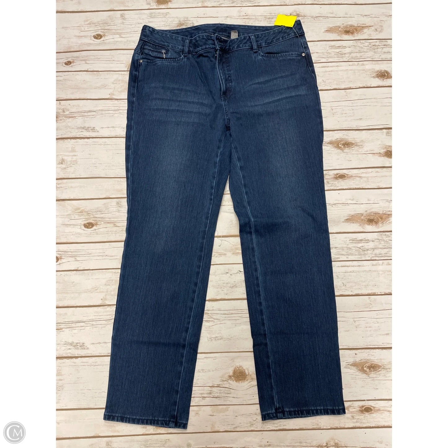 Jeans Straight By Chicos In Blue Denim, Size: Xl