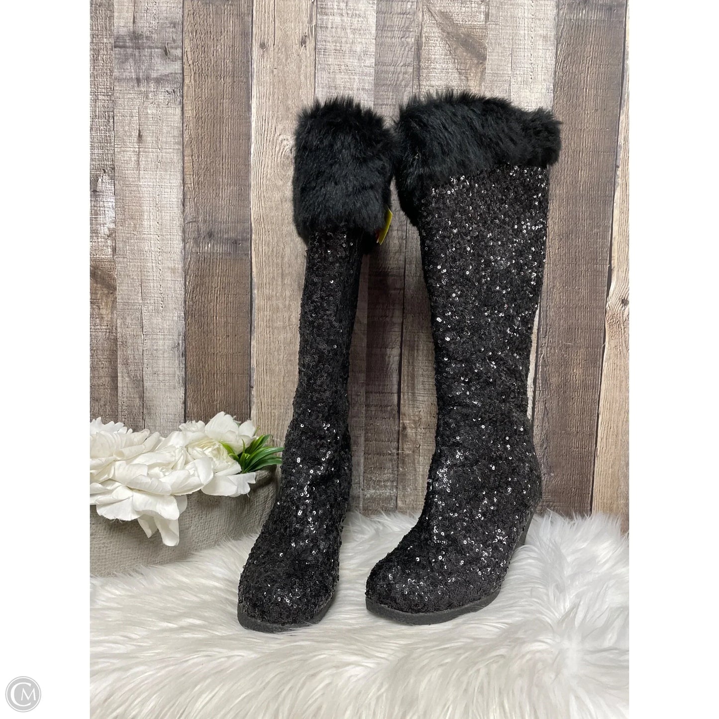 Boots Mid-calf Heels By Cmf In Black, Size: 9