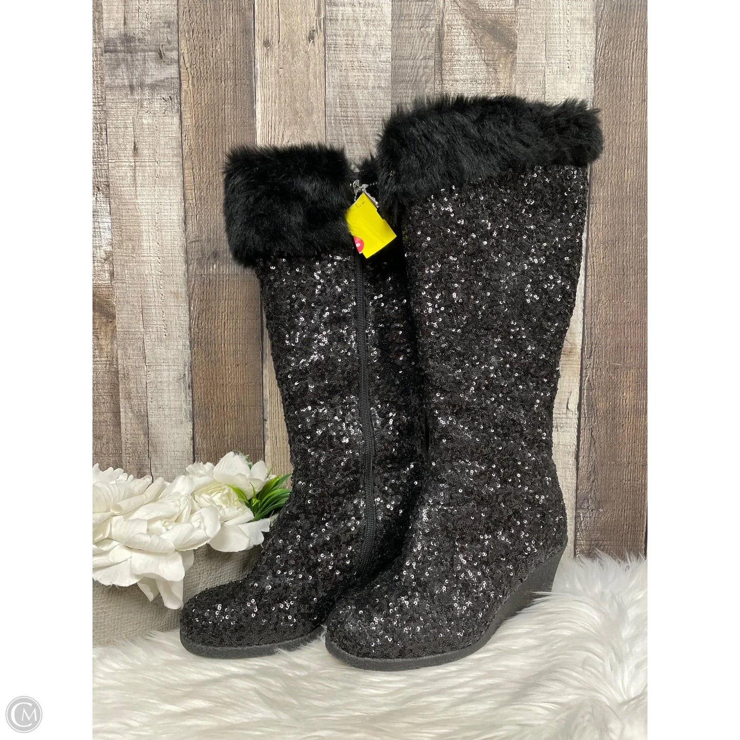 Boots Mid-calf Heels By Cmf In Black, Size: 9