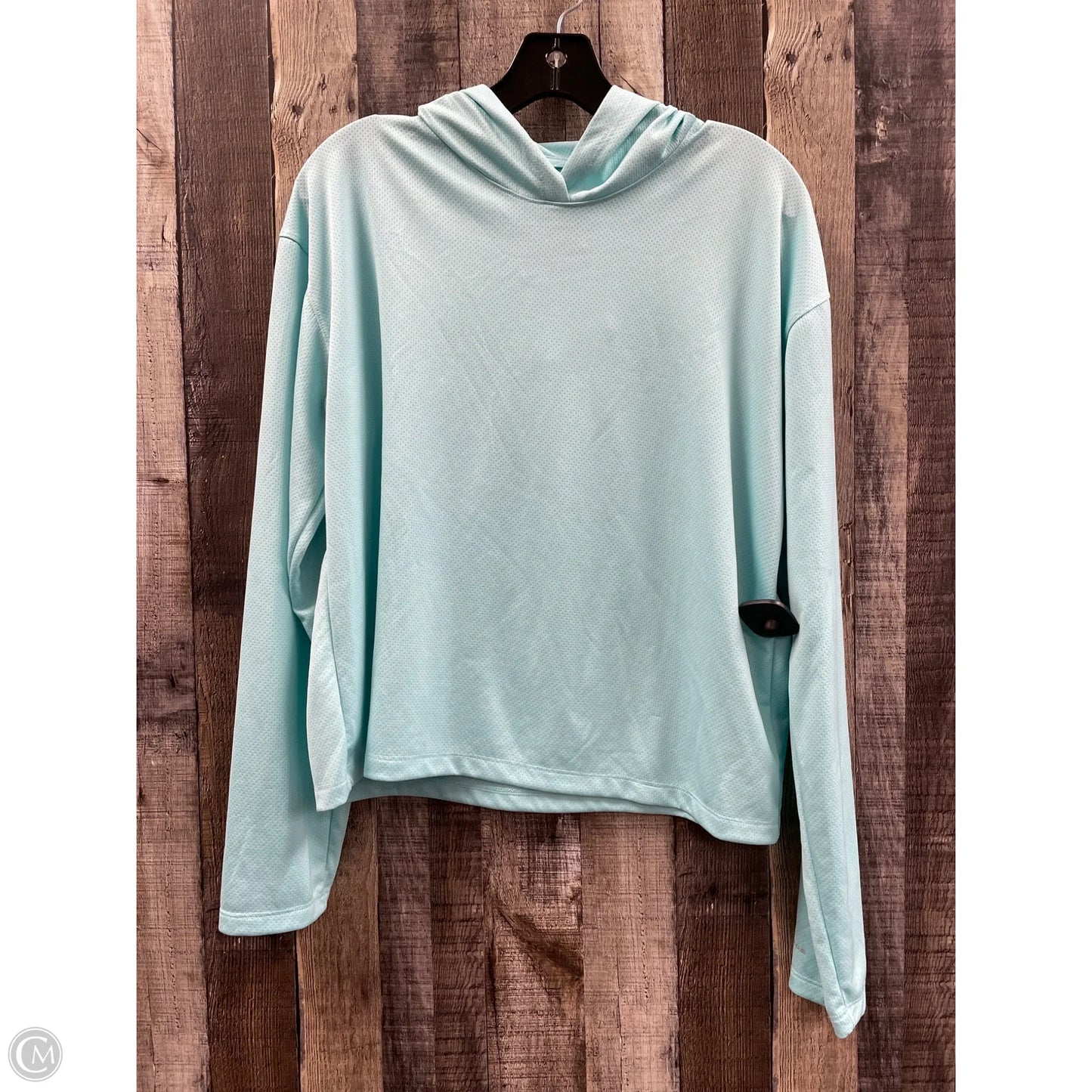 Athletic Top Long Sleeve Hoodie By Columbia In Teal, Size: L