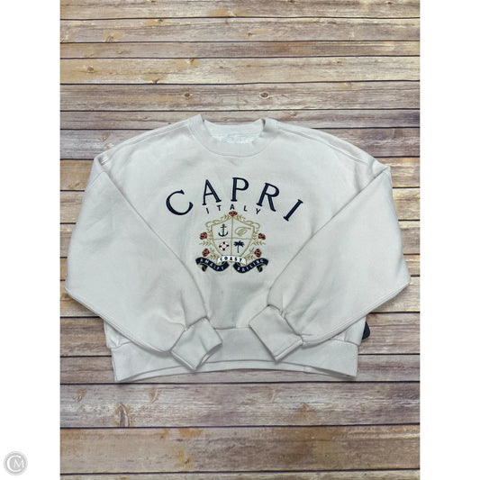 Sweatshirt Crewneck By Abercrombie And Fitch In Cream, Size: L