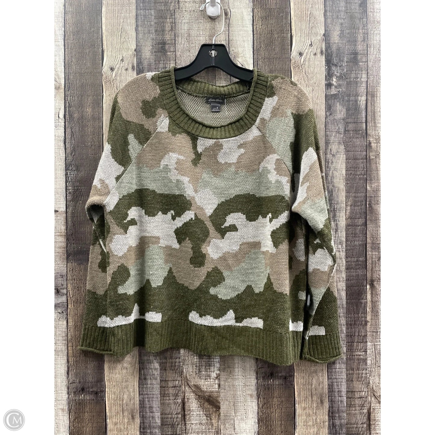 Sweater By Eddie Bauer In Camouflage Print, Size: M