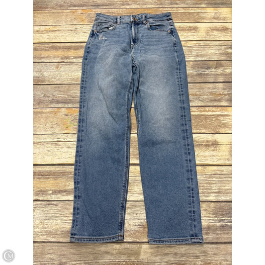 Jeans Straight By American Eagle In Blue Denim, Size: 4