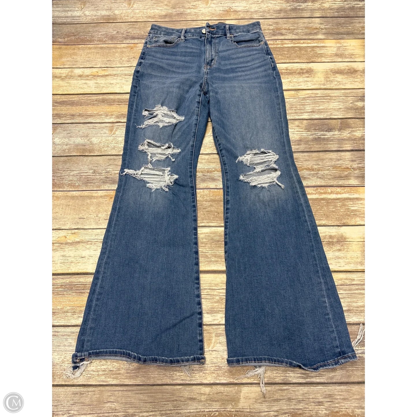 Jeans Flared By American Eagle In Blue Denim, Size: 10