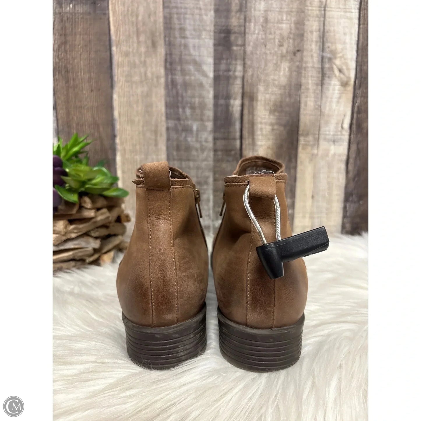 Boots Ankle Heels By Abeo In Brown, Size: 9.5