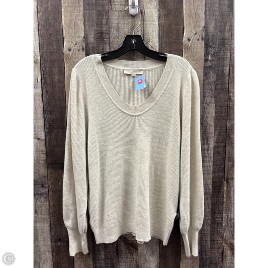 Sweater By Loft In Ivory, Size: Xl