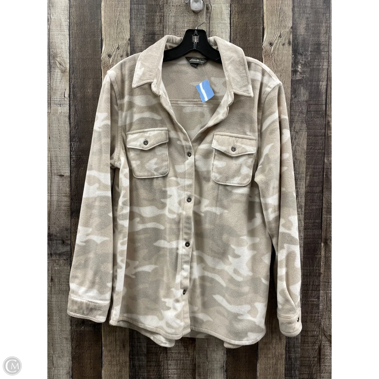 Top Long Sleeve By Eddie Bauer In Camouflage Print, Size: L