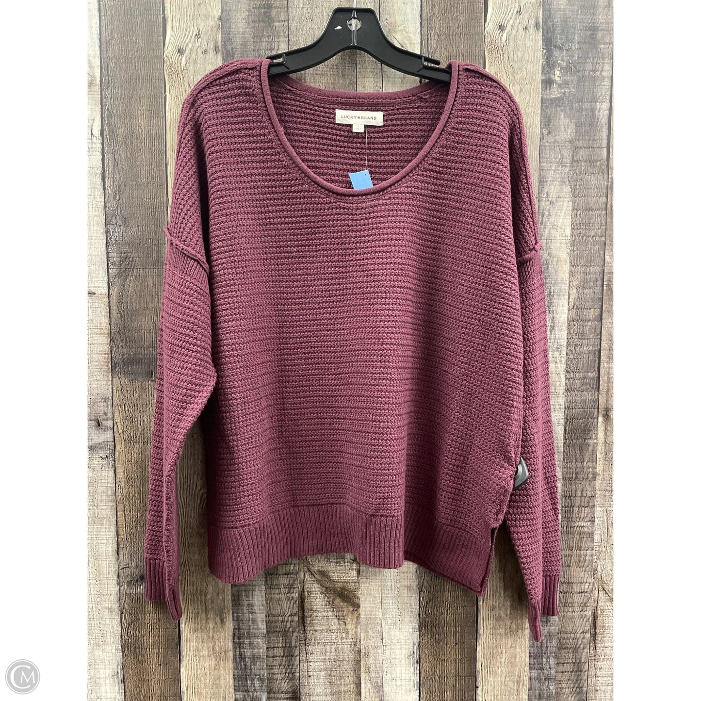 Sweater By Lucky Brand In Maroon, Size: L