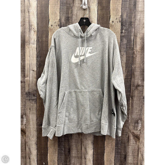 Sweatshirt Hoodie By Nike In Grey, Size: 3x