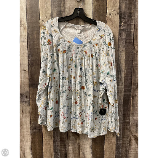 Top Long Sleeve By Cj Banks In Blue, Size: 2x