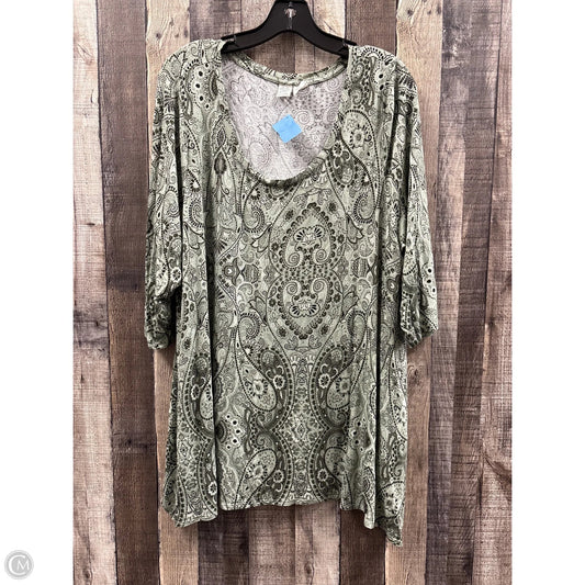 Top 3/4 Sleeve By Artisan Ny In Green, Size: 2x