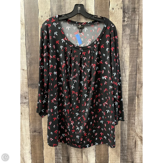 Top 3/4 Sleeve By Worthington In Black, Size: 2x