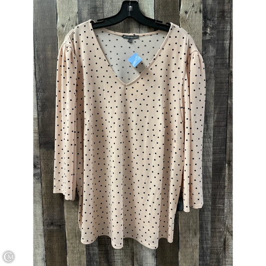 Top Long Sleeve By Adrianna Papell In Polkadot Pattern, Size: 2x
