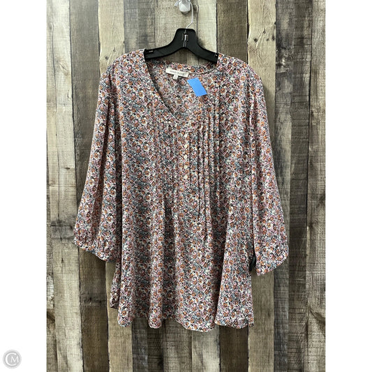 Top Long Sleeve By Rose And Olive In Floral Print, Size: 2x