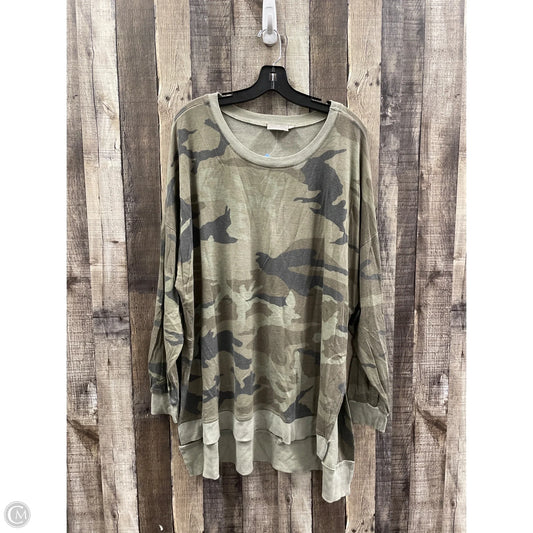 Top Long Sleeve By Dantelle In Camouflage Print, Size: 3x